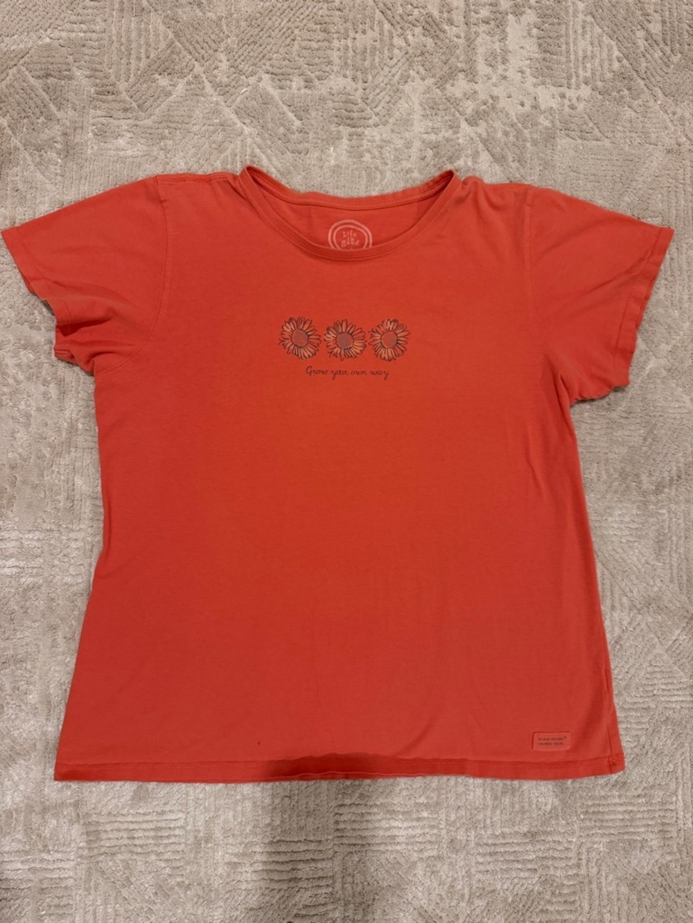 Life Is Good Coral Short-Sleeve Daisy Tee